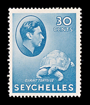 8297: Seychelles SG142a 30c Blue 1941 Sc#139a Mint MLH C£45