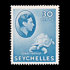 8297: Seychelles SG142a 30c Blue 1941 Sc#139a Mint MLH C£45, view 3