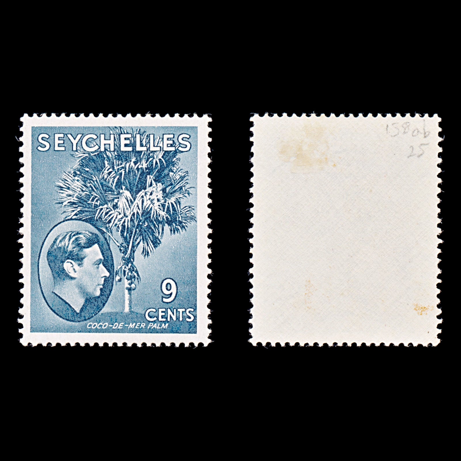 8298: Seychelles SG138ab 9c Grey blue 1942 Sc#131b Mint MLH C£25