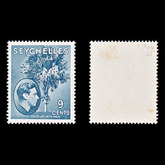 8298: Seychelles SG138ab 9c Grey blue 1942 Sc#131b Mint MLH C£25, view 1