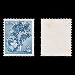 8298: Seychelles SG138ab 9c Grey blue 1942 Sc#131b Mint MLH C£25, view 2