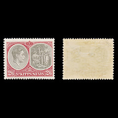 8299: St Kitts Nevis SG76 2s6d Black & Scarlet 1938 Sc#87a Mi80C Mint MVLH C£32, view 1