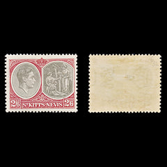 8299: St Kitts Nevis SG76 2s6d Black & Scarlet 1938 Sc#87a Mi80C Mint MVLH C£32, view 2