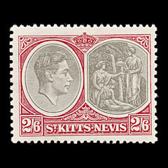 8299: St Kitts Nevis SG76 2s6d Black & Scarlet 1938 Sc#87a Mi80C Mint MVLH C£32, view 3
