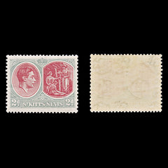 8300: St Kitts Nevis SG71 2d Grey & Scarlet 1938 Sc#82a Mi75Ca Mint MVLH C£27, view 1
