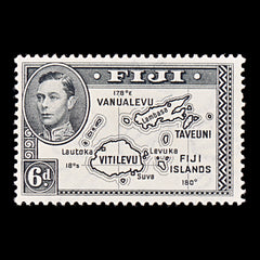8302: Fiji SG261a 6d Violet black 1944 Mint MLH C£26, view 3