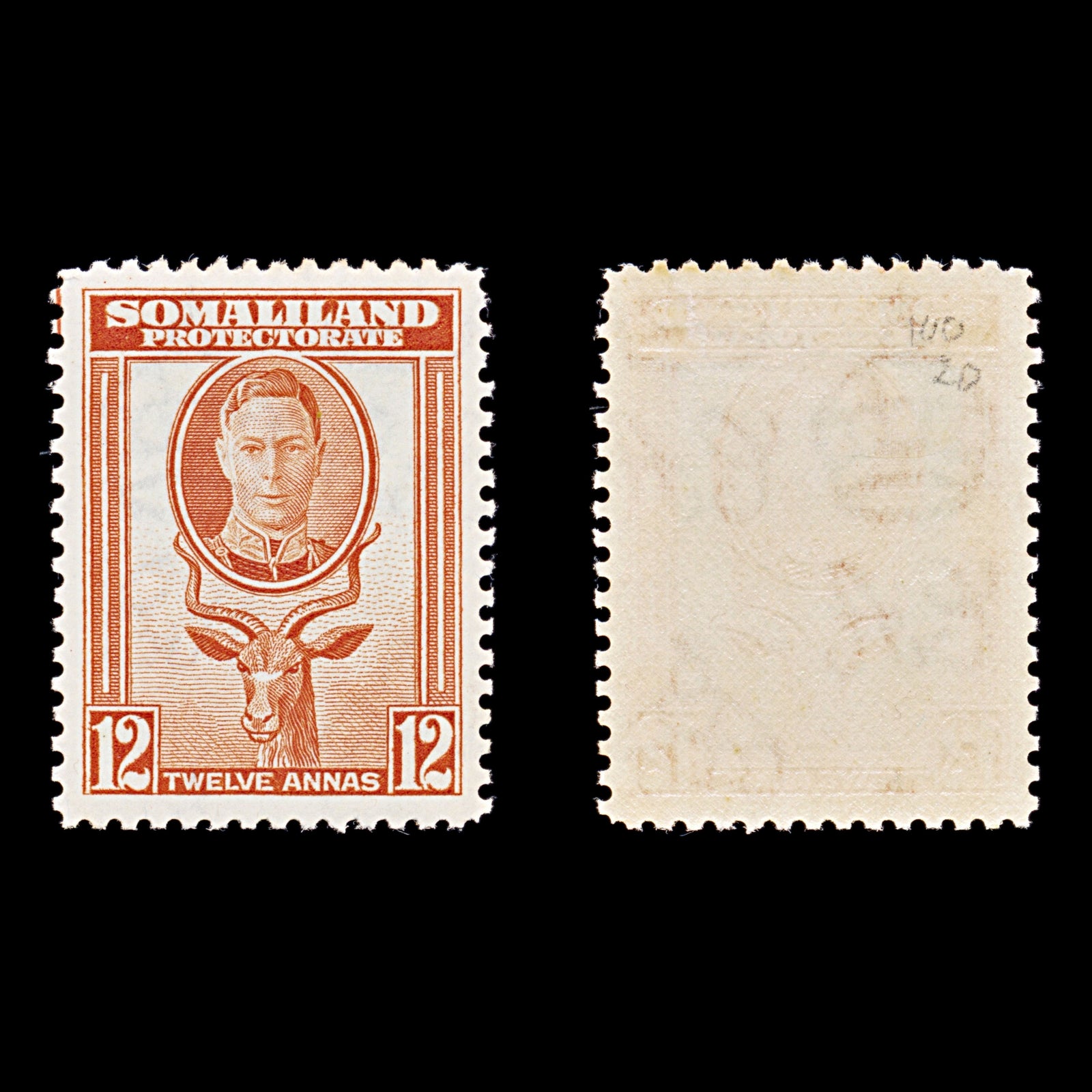 8303: Somaliland SG100 12A Orange 1938 Sc#91 Mi84 Mint MLH C£20