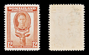 8303: Somaliland SG100 12A Orange 1938 Sc#91 Mi84 Mint MLH C£20