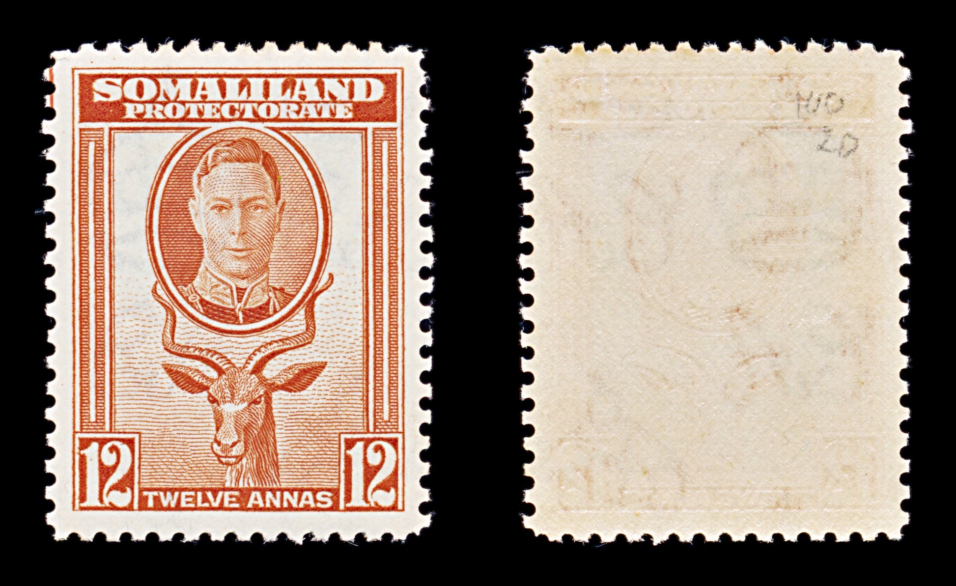8303: Somaliland SG100 12A Orange 1938 Sc#91 Mi84 Mint MLH C£20