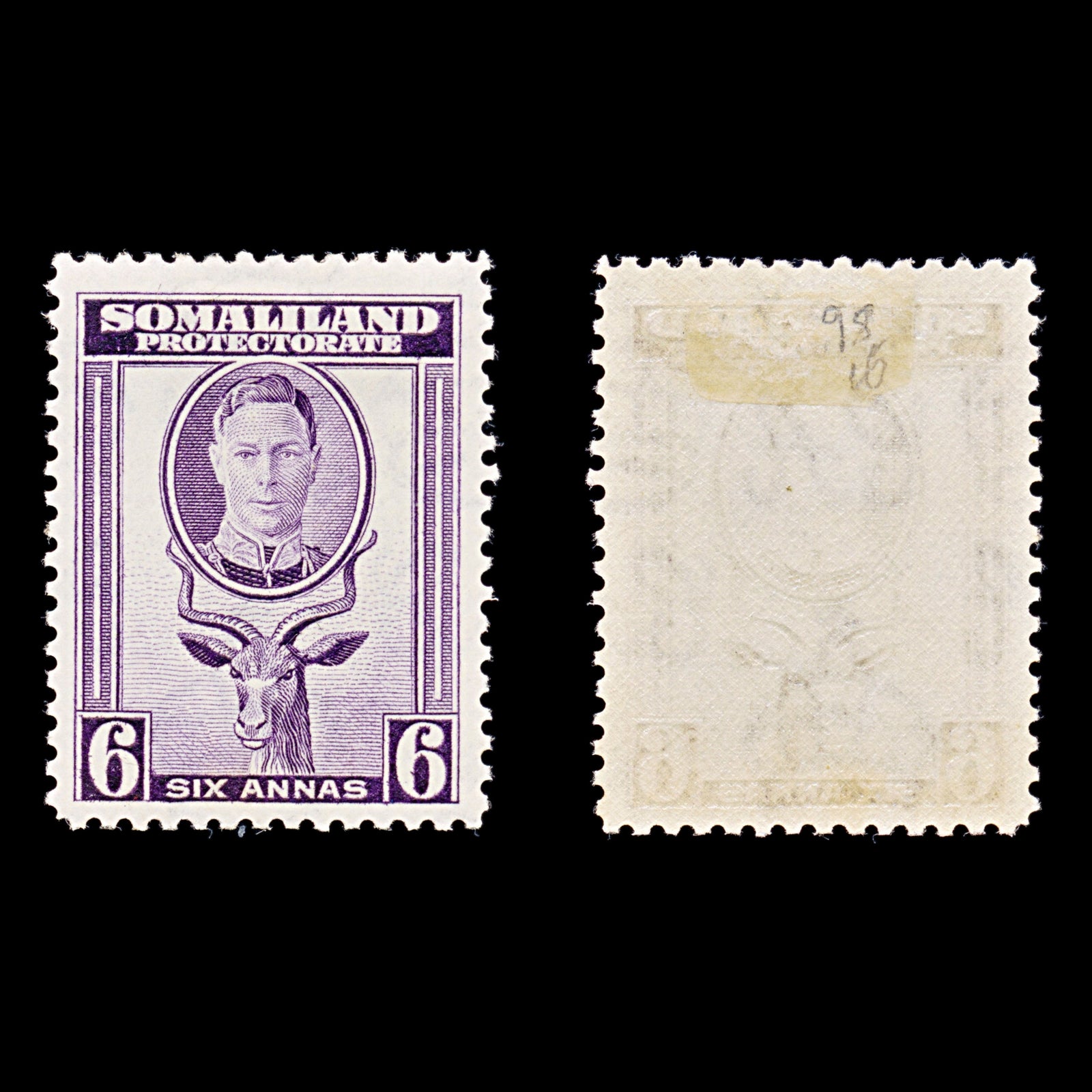 8304: Somaliland SG98 6A Purple 1938 Sc#89 Mi82 Mint MH C£16