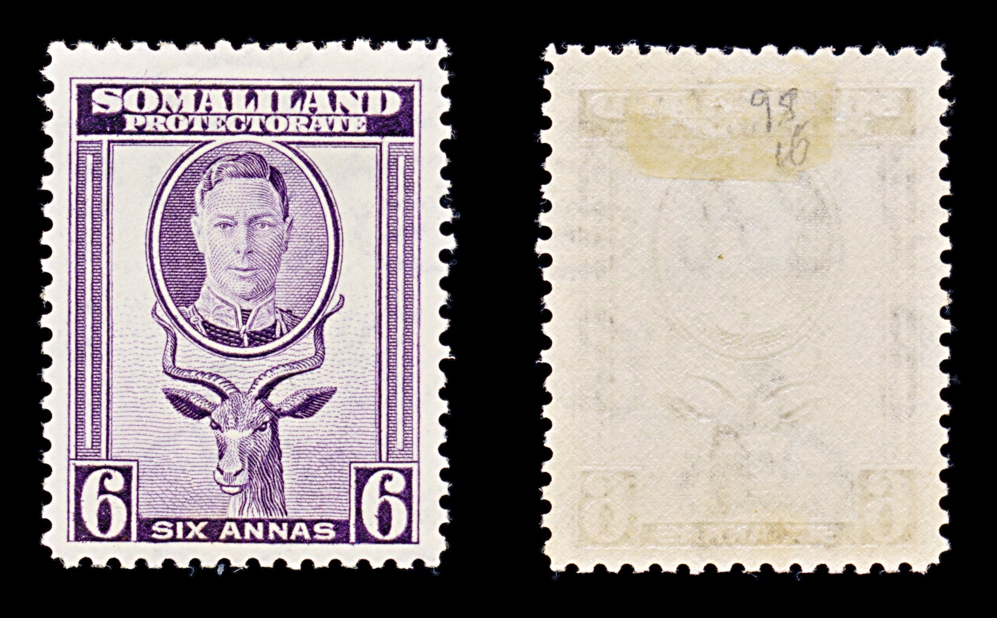 8304: Somaliland SG98 6A Purple 1938 Sc#89 Mi82 Mint MH C£16