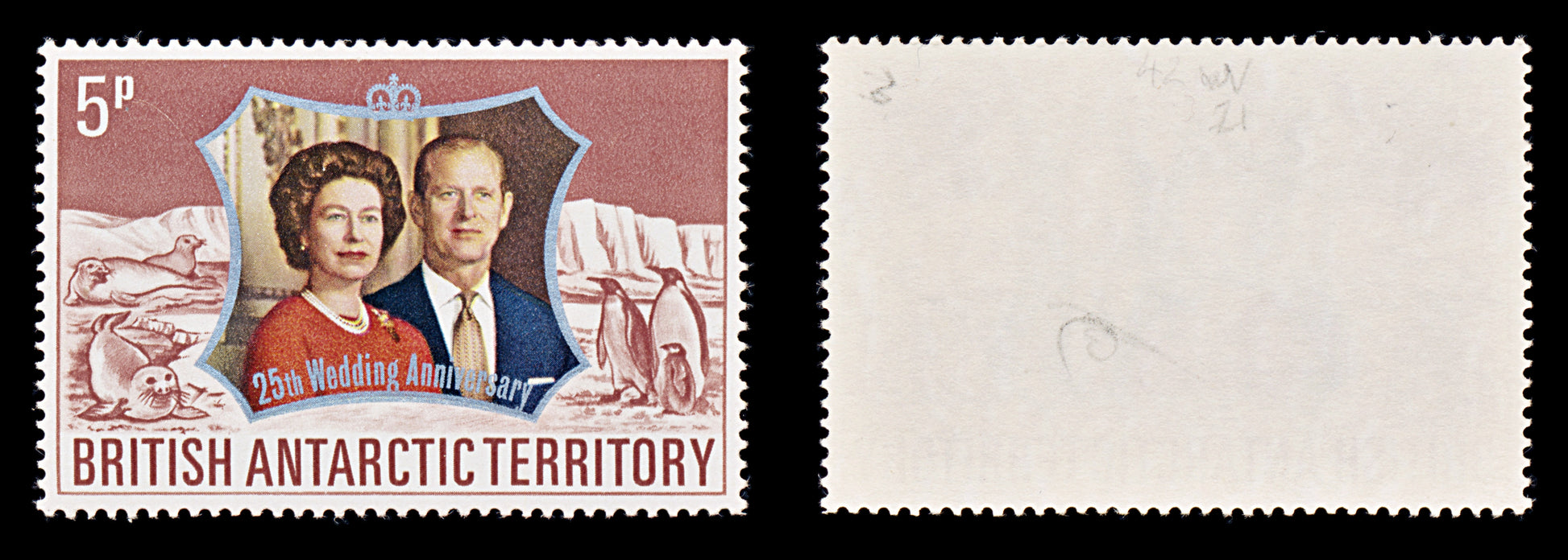 8309: British Antarctic Territory SG42 Watermark Inv. 1972 Sc#43 Mi43 Mint MNH C£21