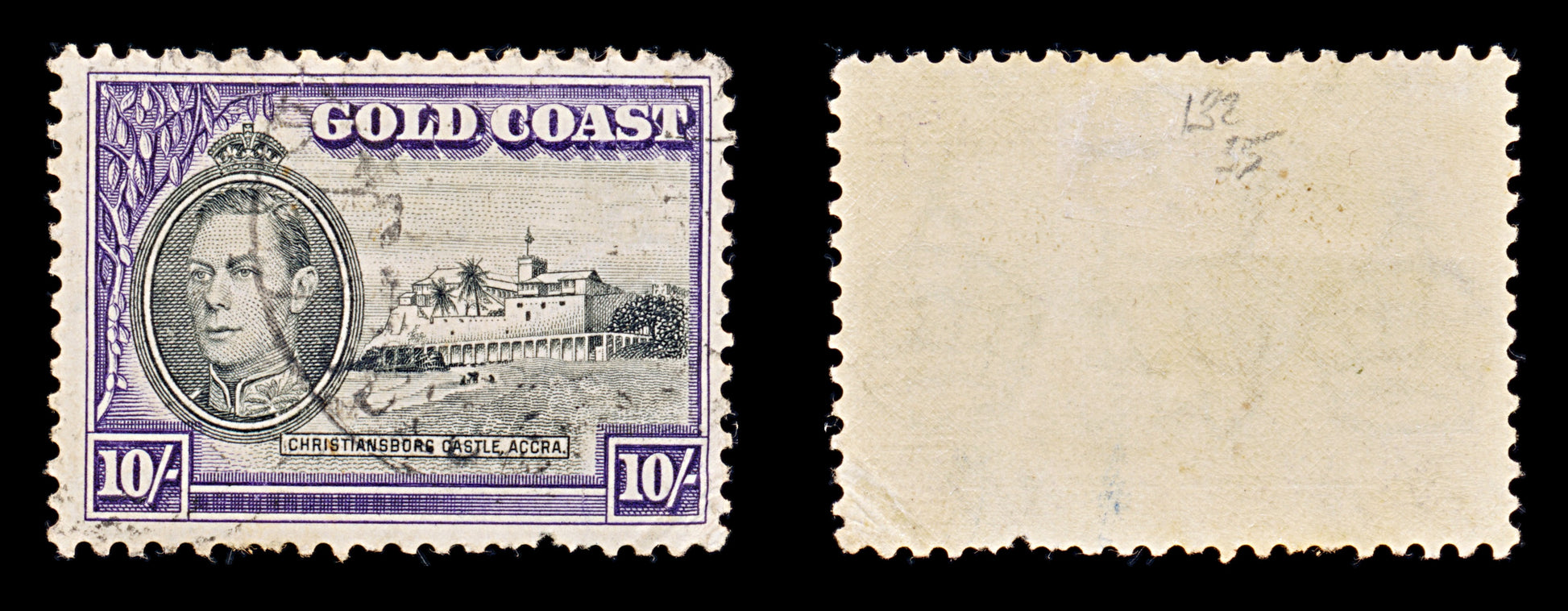 8310: Gold Coast SG132 10s Violet & Black 1940 Sc#127 Mi117C Used C£35