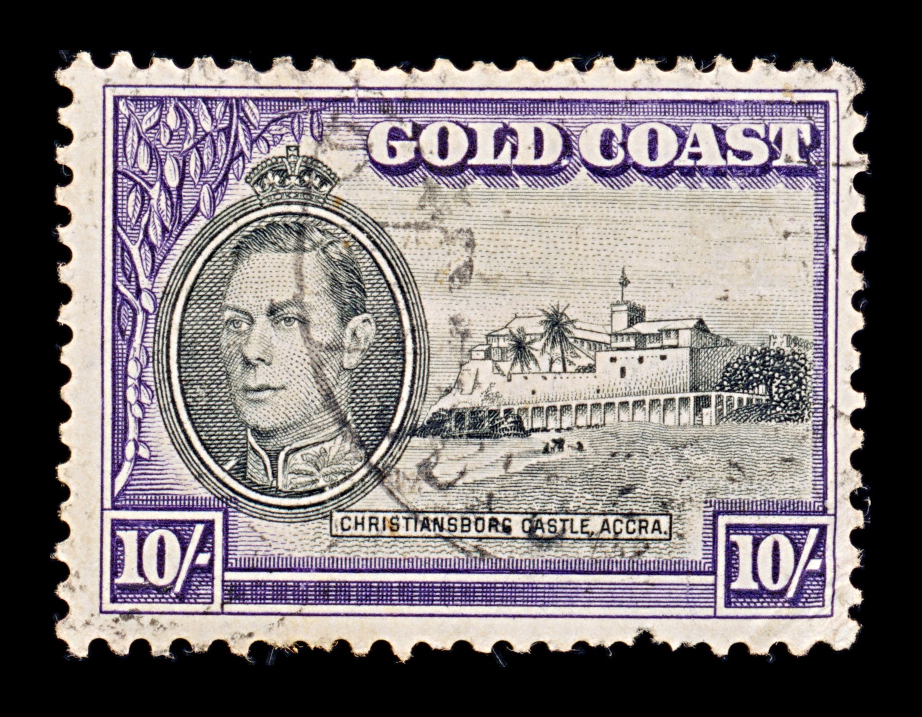 8310: Gold Coast SG132 10s Violet & Black 1940 Sc#127 Mi117C Used C£35
