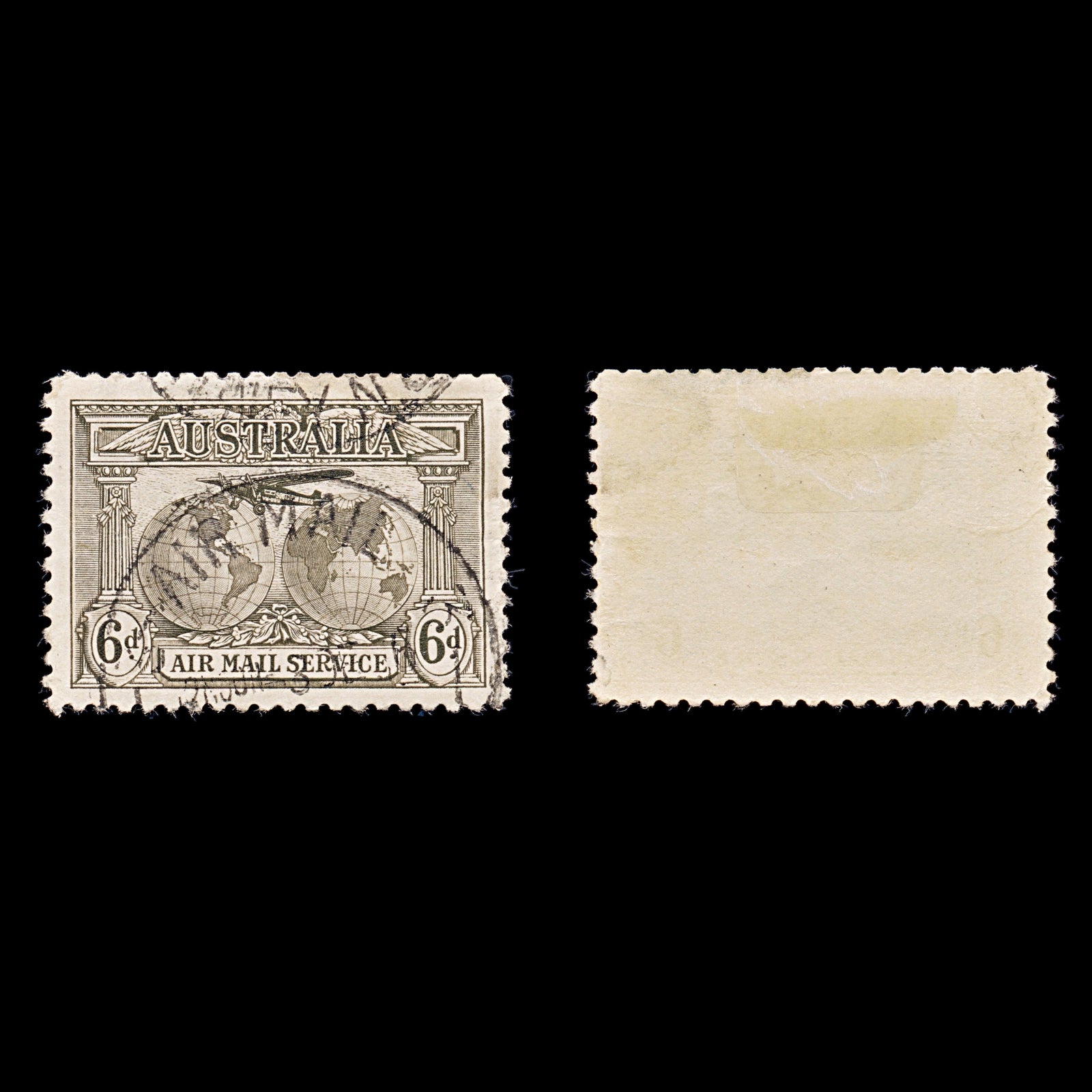 8316: Australia SG139 6d Sepia 1931 Sc#C3 Mi113 Used C£17