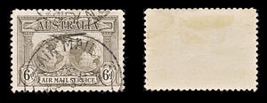 8316: Australia SG139 6d Sepia 1931 Sc#C3 Mi113 Used C£17