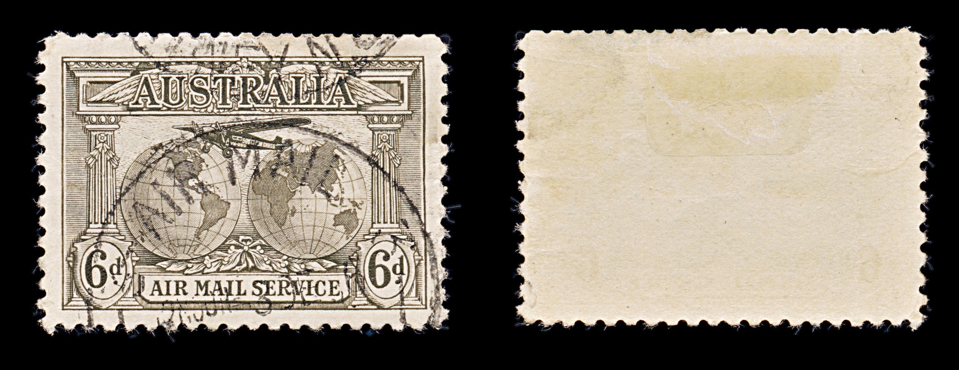 8316: Australia SG139 6d Sepia 1931 Sc#C3 Mi113 Used C£17