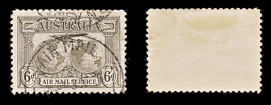 8316: Australia SG139 6d Sepia 1931 Sc#C3 Mi113 Used C£17