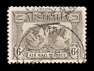 8316: Australia SG139 6d Sepia 1931 Sc#C3 Mi113 Used C£17