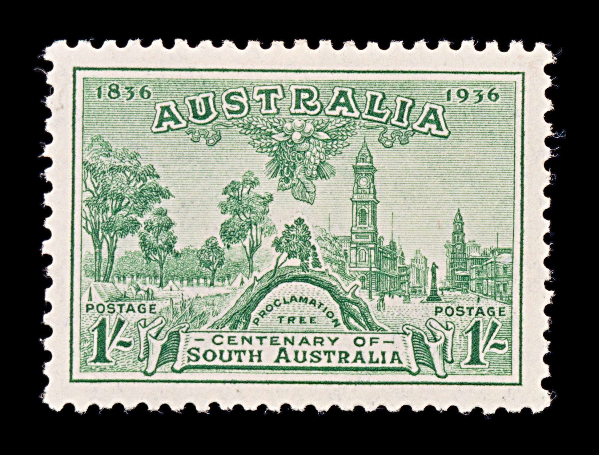 8318: Australia SG163 1s Green 1936 Sc#161 Mi136 Mint MH C£22