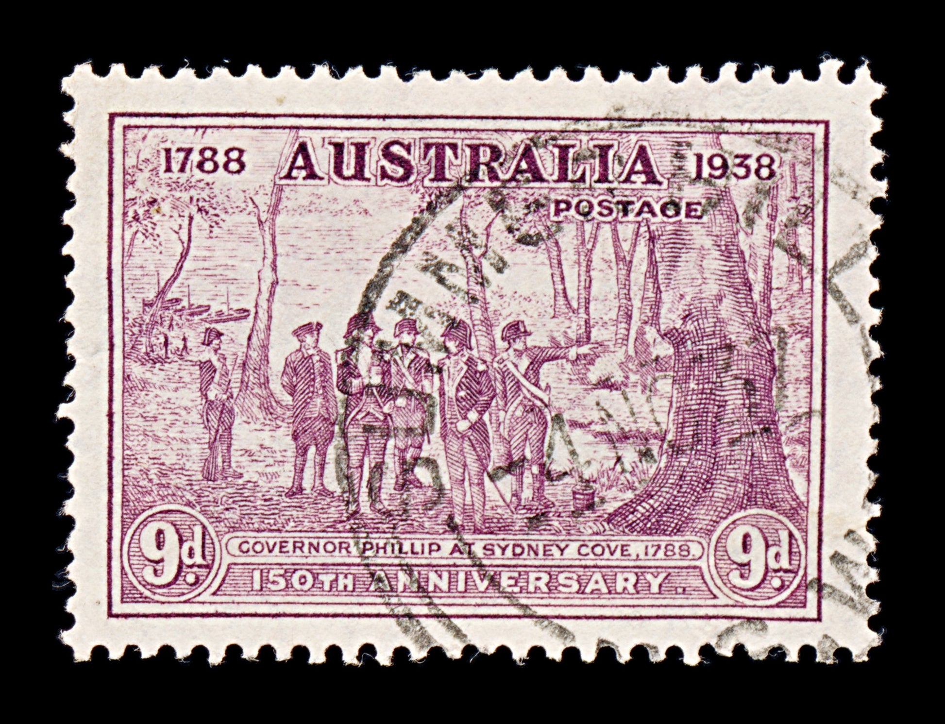 8319: Australia SG195 9d Purple 1937 Sc#165 Mi155 Used C£14