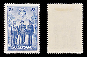 8320: Australia SG198 3d Blue 1940 Sc#186 Mi158 Mint MH C£18