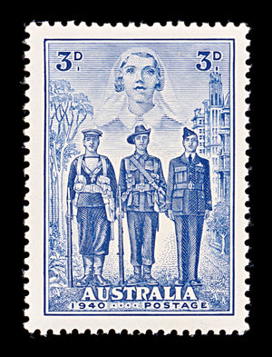 8320: Australia SG198 3d Blue 1940 Sc#186 Mi158 Mint MH C£18