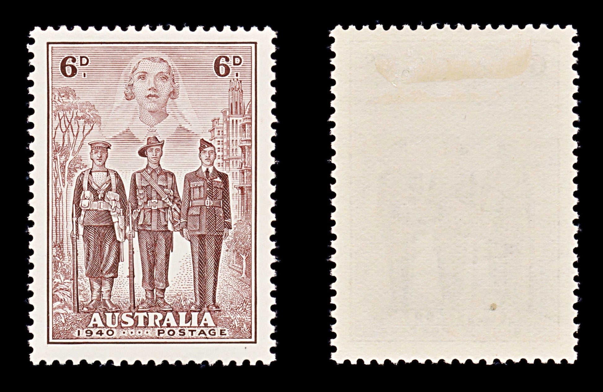 8321: Australia SG199 6d Purple brown 1940 Sc#187 Mi159 Mint MH C£30