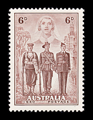 8321: Australia SG199 6d Purple brown 1940 Sc#187 Mi159 Mint MH C£30
