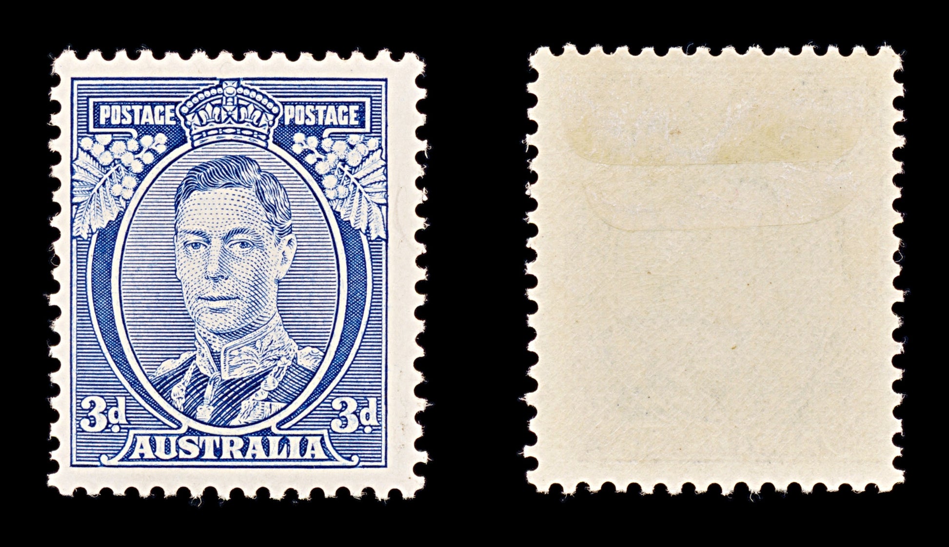 8322: Australia SG168b 3d Blue 1937 Sc#170a Mi143AIA Mint MH C£160
