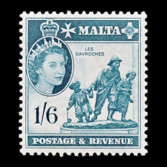 8323: Malta SG277 1s6d Deep turquoise green 1956 Sc#257 Mi248 Mint MH C£18, view 3