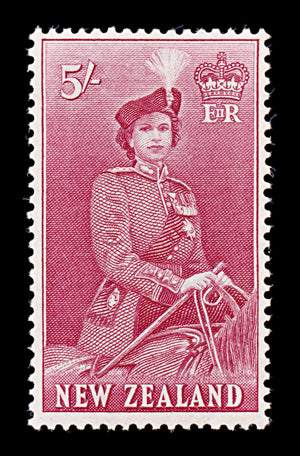 8332: New Zealand SG735 5s Carmine 1954 Sc#300 Mi344 Mint MH C£30