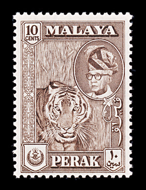 8334: Perak SG156 10c Purple 1961 Mi108b Mint MLH C£14