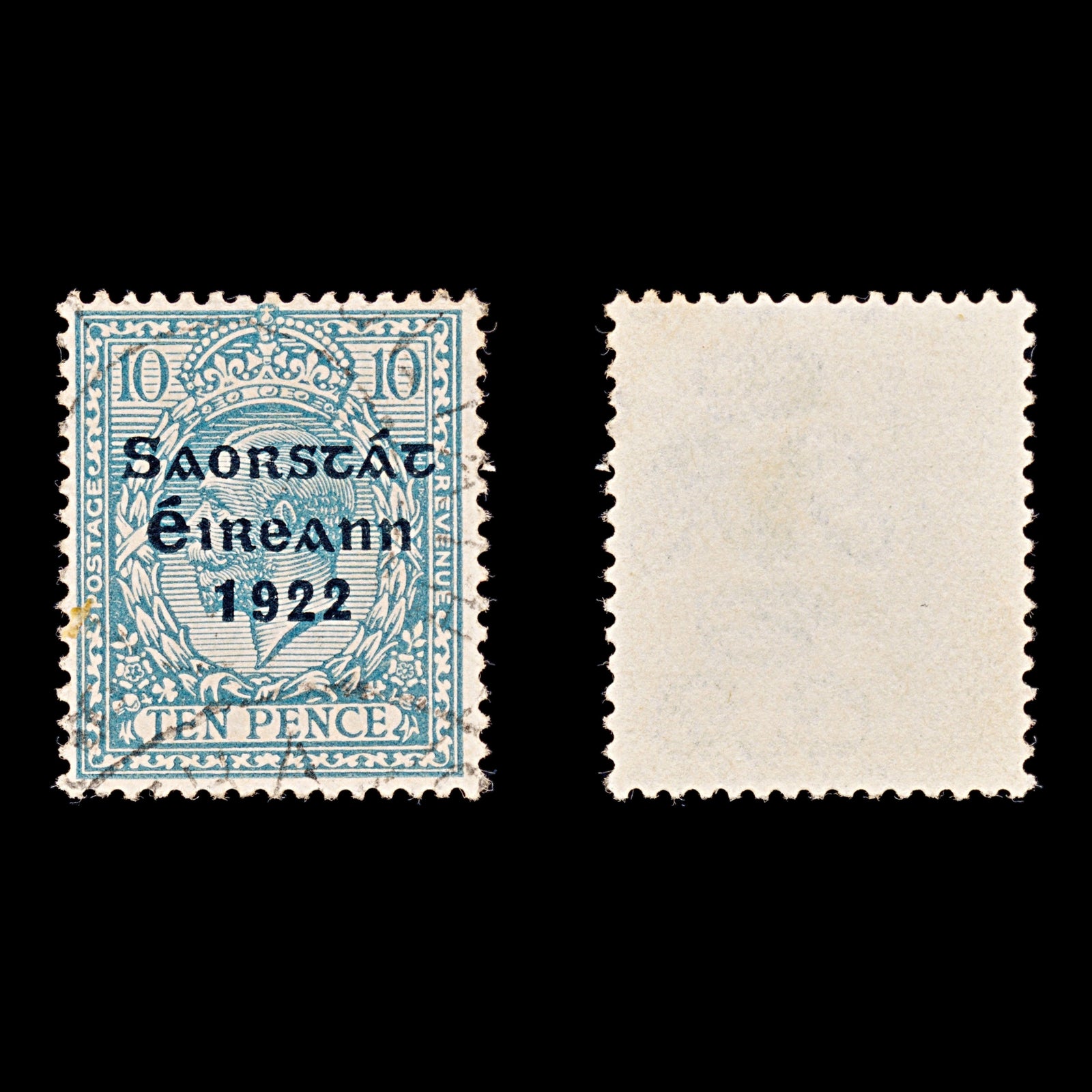 8338: Ireland SG62 10d Turquoise blue 1923 Sc#54 Mi35I Used C£75
