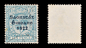 8338: Ireland SG62 10d Turquoise blue 1923 Sc#54 Mi35I Used C£75