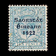8338: Ireland SG62 10d Turquoise blue 1923 Sc#54 Mi35I Used C£75, view 3