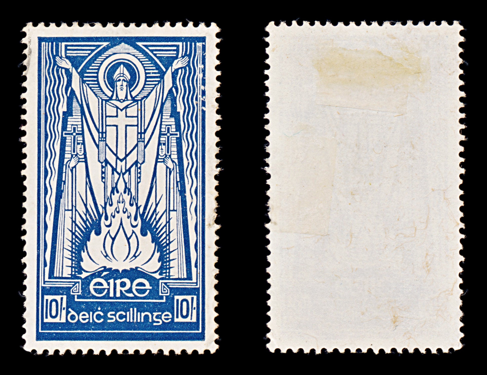 8345: Ireland SG125b 10s Blue & Indigo 1968 Mi88b Used C£12
