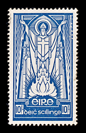 8345: Ireland SG125b 10s Blue & Indigo 1968 Mi88b Used C£12