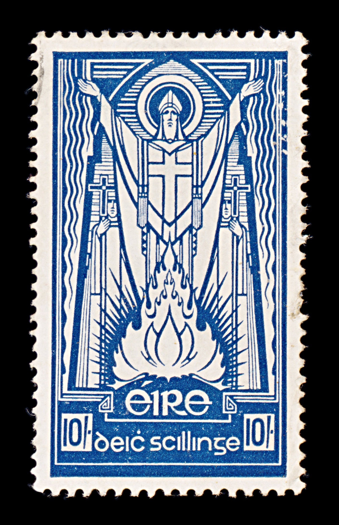 8345: Ireland SG125b 10s Blue & Indigo 1968 Mi88b Used C£12