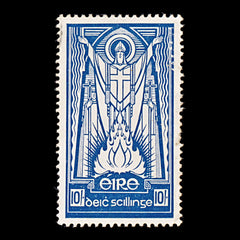 8345: Ireland SG125b 10s Blue & Indigo 1968 Mi88b Used C£12, view 3