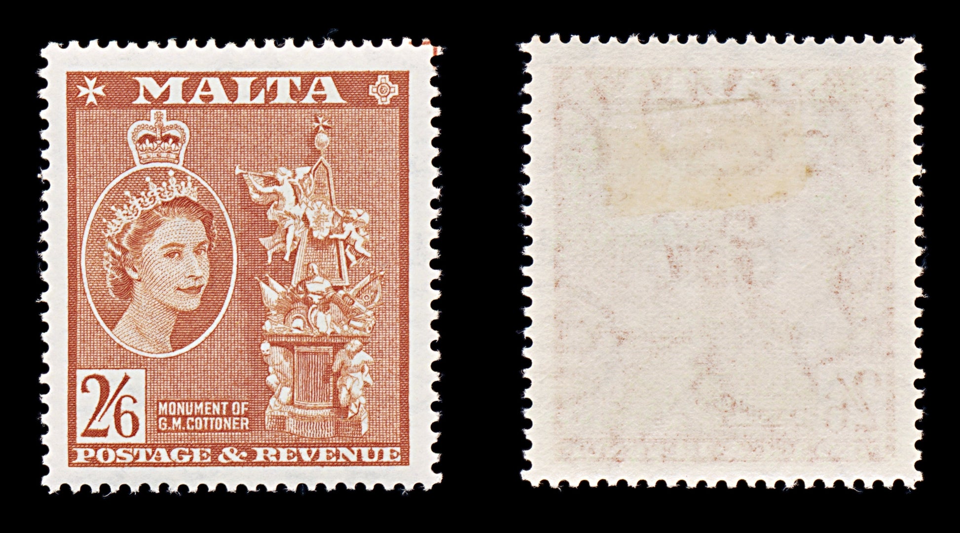 8358: Malta SG279 2s6d Chestnut 1956 Sc#259 Mi250 Mint MH C£11