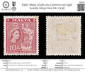 8360: Malta SG281 10s Carmine red 1956 Sc#261 Mi252 Mint MH C£38