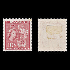 8360: Malta SG281 10s Carmine red 1956 Sc#261 Mi252 Mint MH C£38, view 1