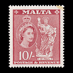 8360: Malta SG281 10s Carmine red 1956 Sc#261 Mi252 Mint MH C£38, view 3