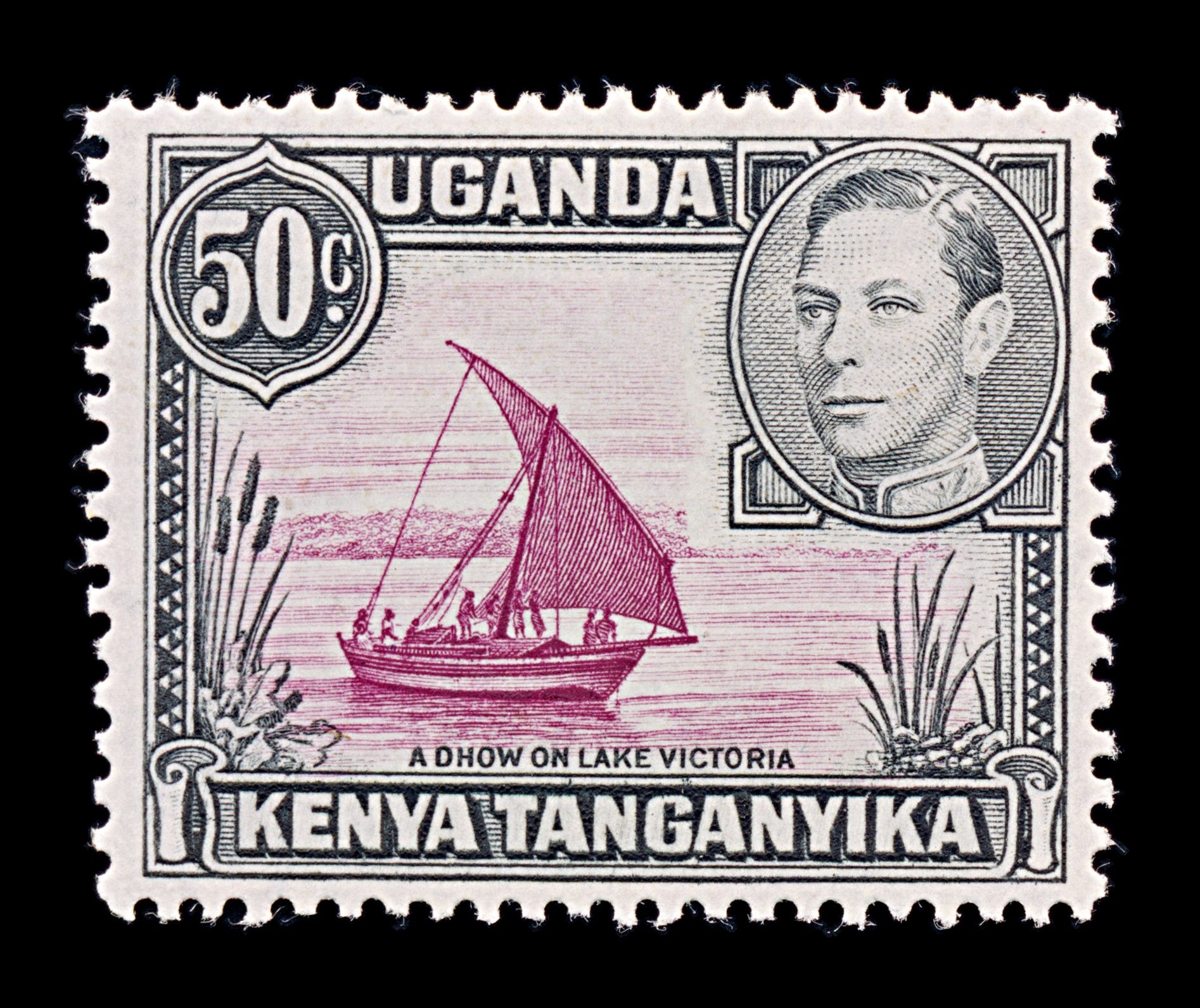 8365: KUT SG144e 50c Black & Purple 1949 Sc#79 Mi65IIC Mint MVLH C£15