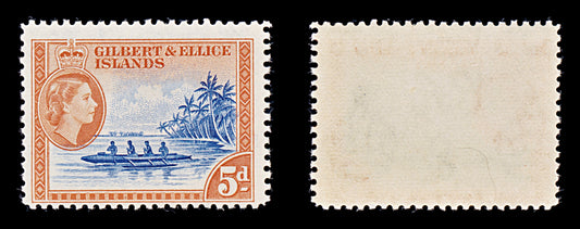 8370: Gilbert & Ellice SG69a 5d Orange & Ultramarine 1962 Mint MVLH C£25