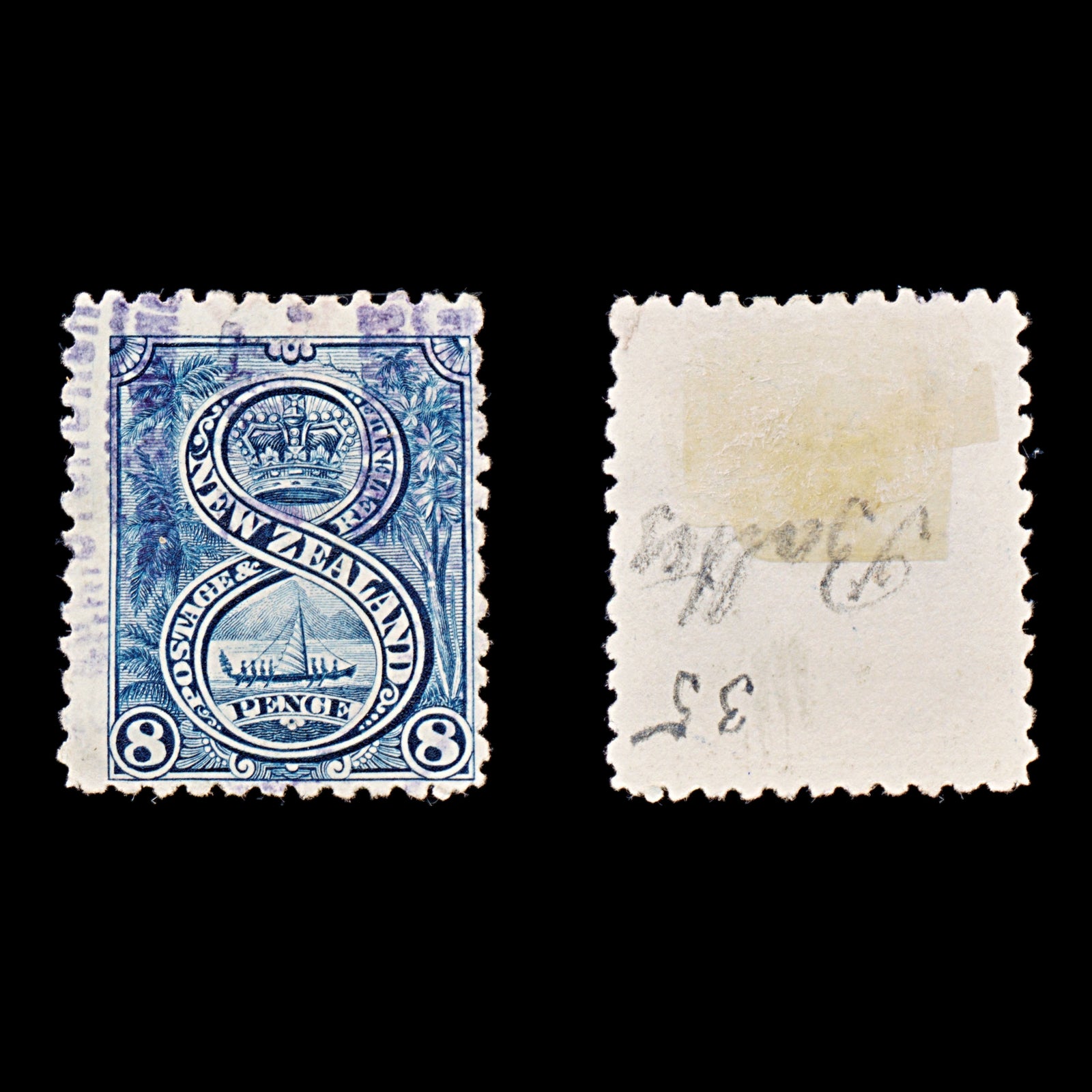 8382: New Zealand SG255 8d Indigo 1898 Sc#79a Mi74 Used C£50