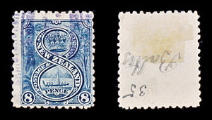 8382: New Zealand SG255 8d Indigo 1898 Sc#79a Mi74 Used C£50