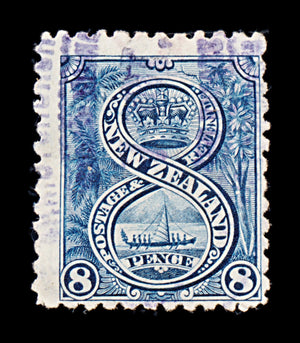 8382: New Zealand SG255 8d Indigo 1898 Sc#79a Mi74 Used C£50