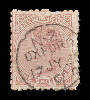 8384: New Zealand SG193 1s Red Brown 1882 Used C£16
